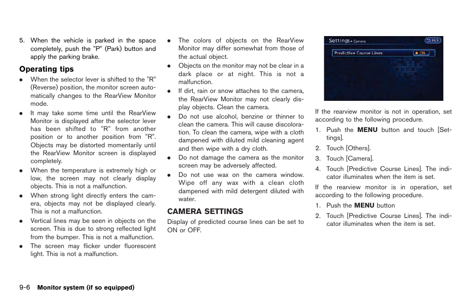 Camera settings -6 | NISSAN 2012 LEAF - Navigation System Owner's Manual User Manual | Page 210 / 259