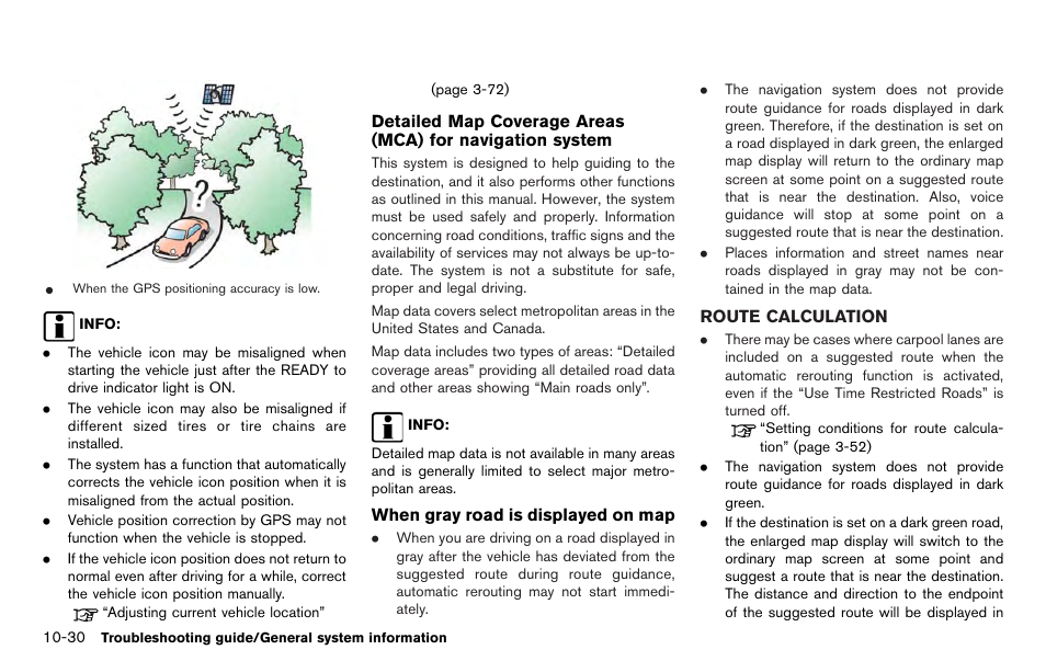 Route calculation -30 | NISSAN 2012 LEAF - Navigation System Owner's Manual User Manual | Page 242 / 259