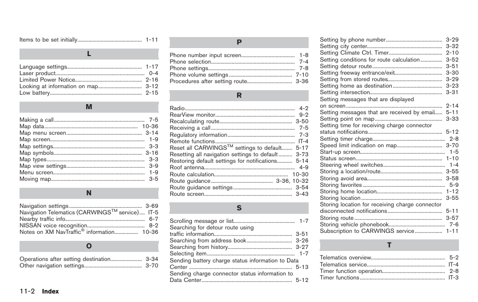 NISSAN 2012 LEAF - Navigation System Owner's Manual User Manual | Page 256 / 259
