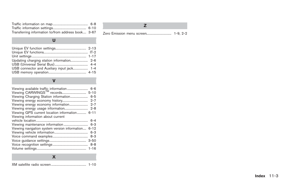 NISSAN 2012 LEAF - Navigation System Owner's Manual User Manual | Page 257 / 259