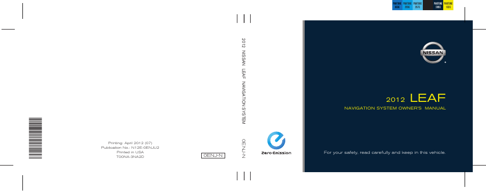 Leaf | NISSAN 2012 LEAF - Navigation System Owner's Manual User Manual | Page 259 / 259