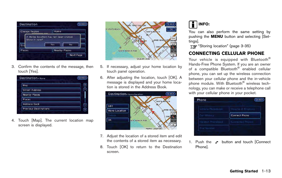 Connecting cellular phone -13 | NISSAN 2012 LEAF - Navigation System Owner's Manual User Manual | Page 33 / 259