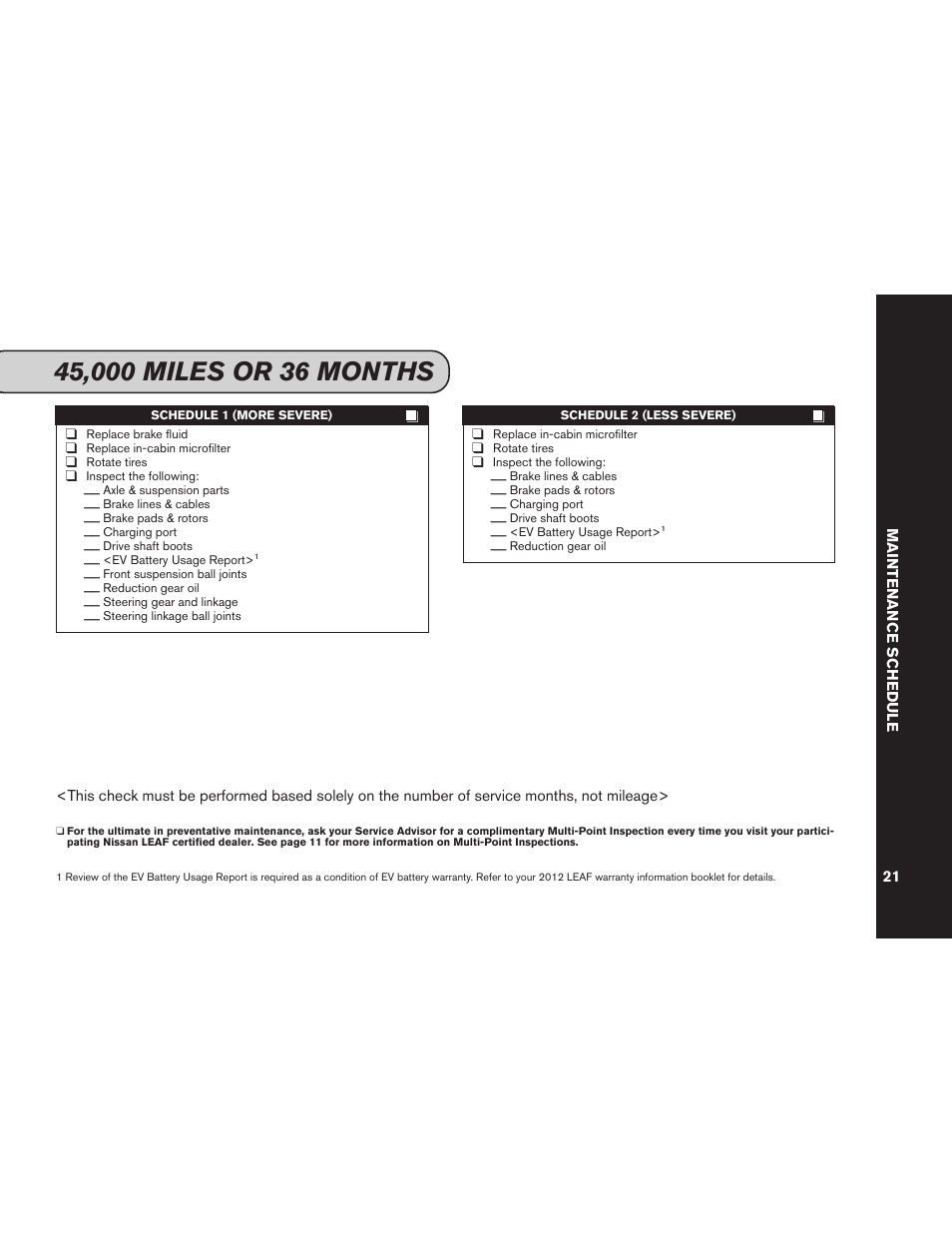 NISSAN 2012 LEAF - Service & Maintenance Guide User Manual | Page 23 / 40