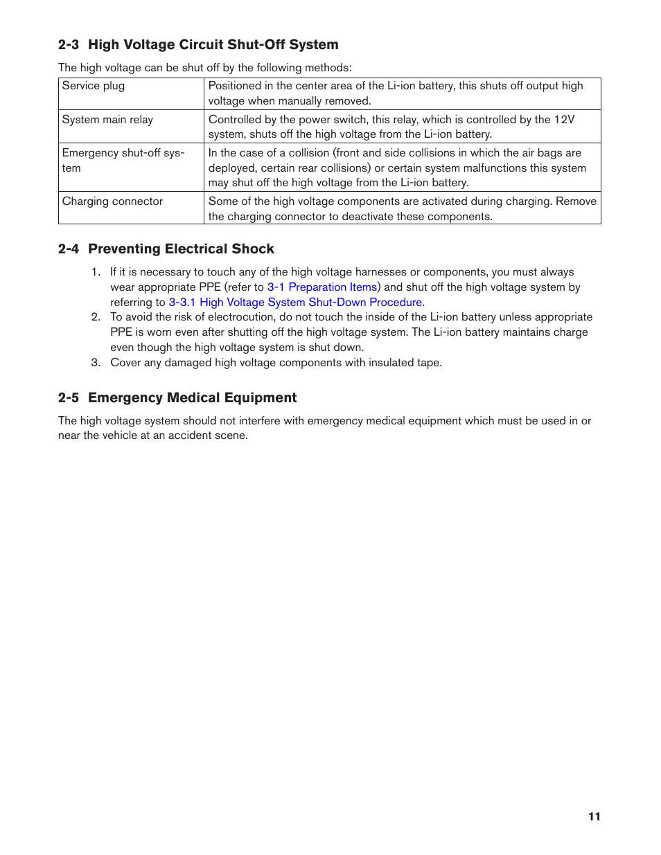 3 high voltage circuit shut-off system, 4 preventing electrical shock, 5 emergency medical equipment | NISSAN 2012 LEAF - First Responder's Guide User Manual | Page 11 / 35