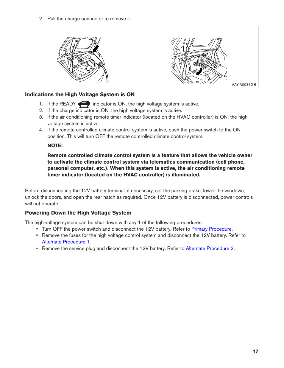 NISSAN 2012 LEAF - First Responder's Guide User Manual | Page 17 / 35
