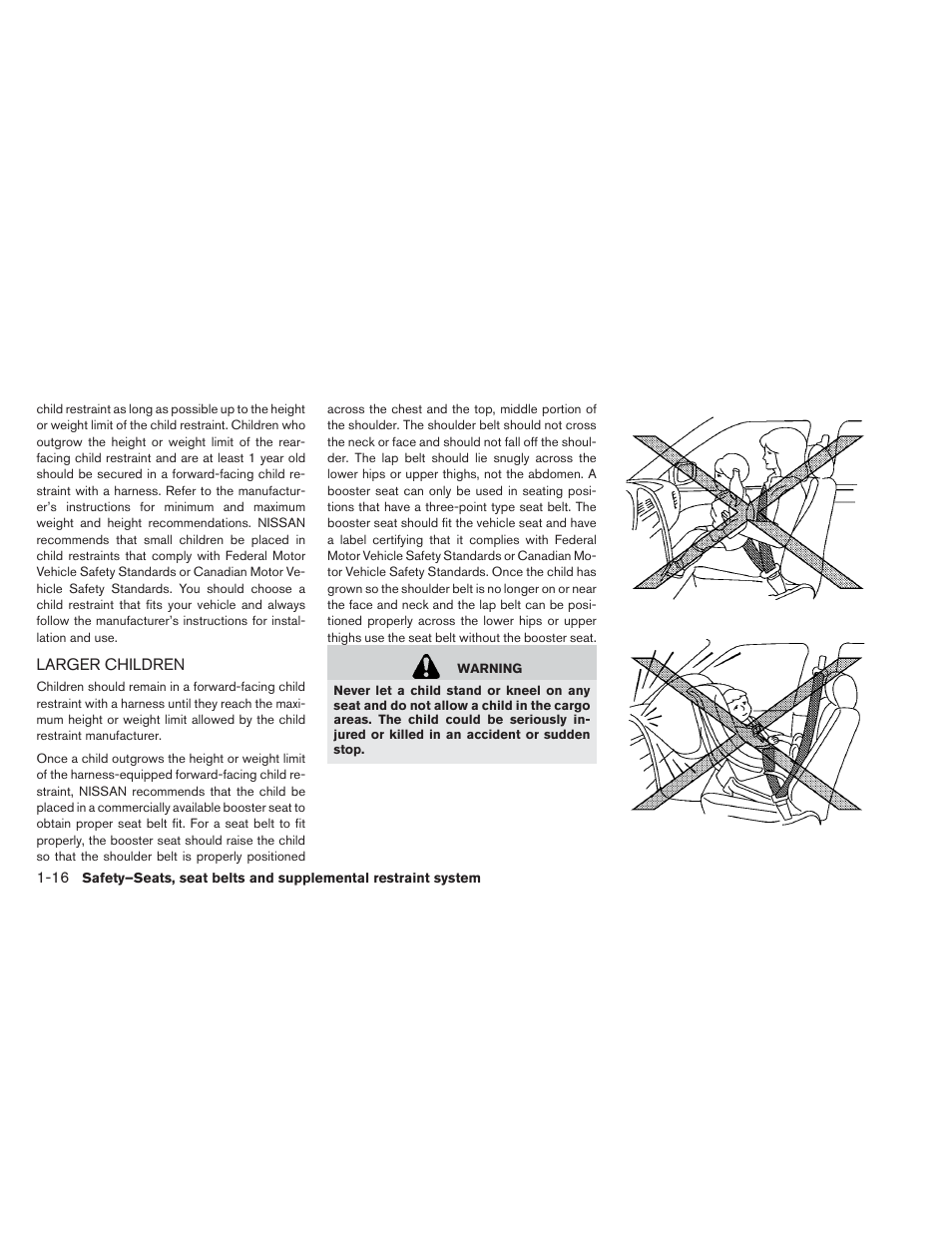 Larger children -16 | NISSAN 2013 LEAF - Owner's Manual User Manual | Page 105 / 402