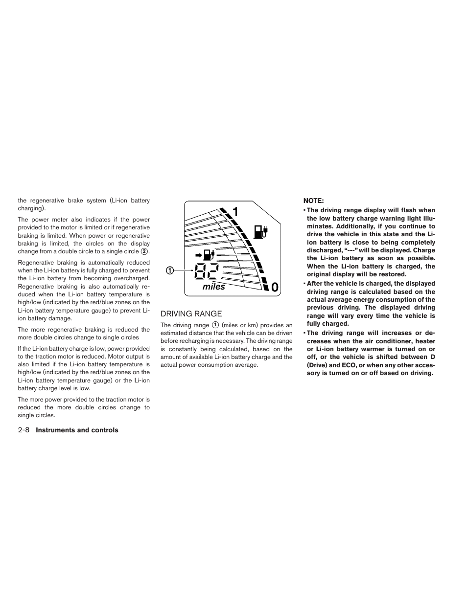 Driving range -8 | NISSAN 2013 LEAF - Owner's Manual User Manual | Page 147 / 402