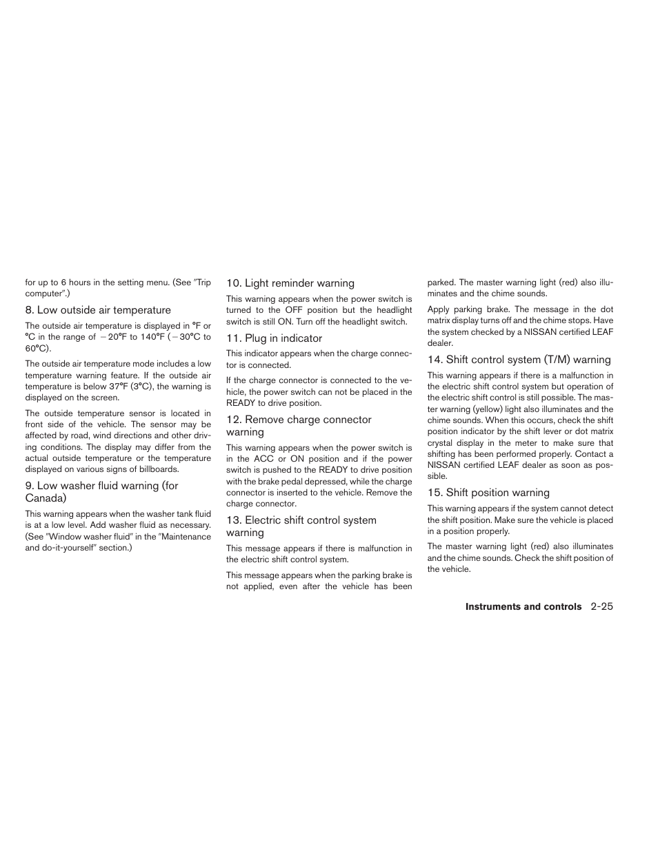 NISSAN 2013 LEAF - Owner's Manual User Manual | Page 164 / 402