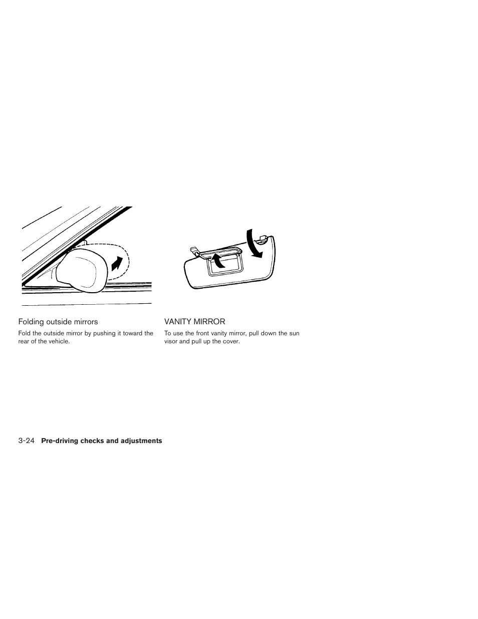 Vanity mirror -24 | NISSAN 2013 LEAF - Owner's Manual User Manual | Page 225 / 402
