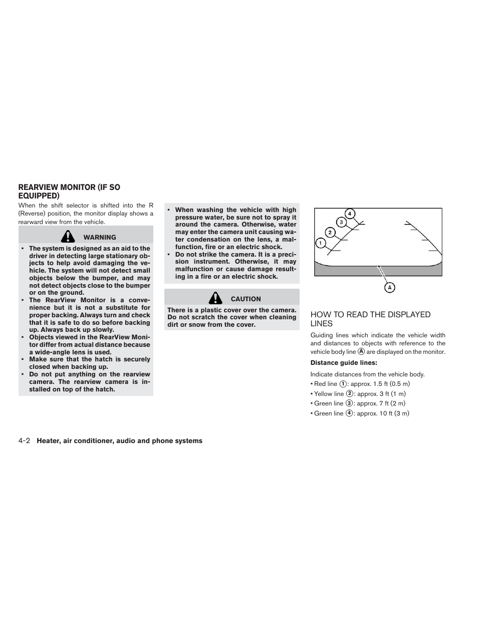 Rearview monitor (if so equipped) -2, How to read the displayed lines -2 | NISSAN 2013 LEAF - Owner's Manual User Manual | Page 227 / 402