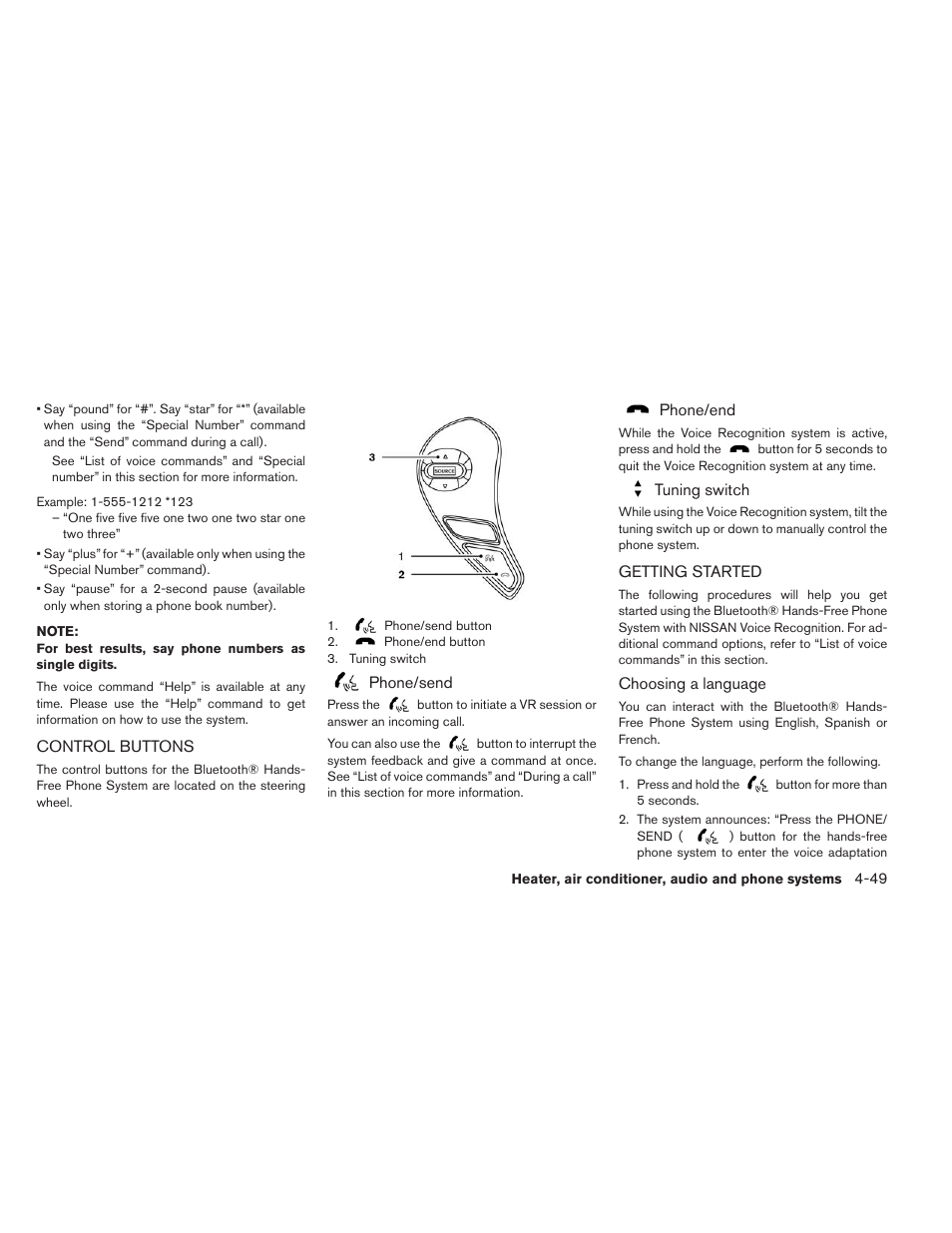 Control buttons -49 getting started -49 | NISSAN 2013 LEAF - Owner's Manual User Manual | Page 274 / 402