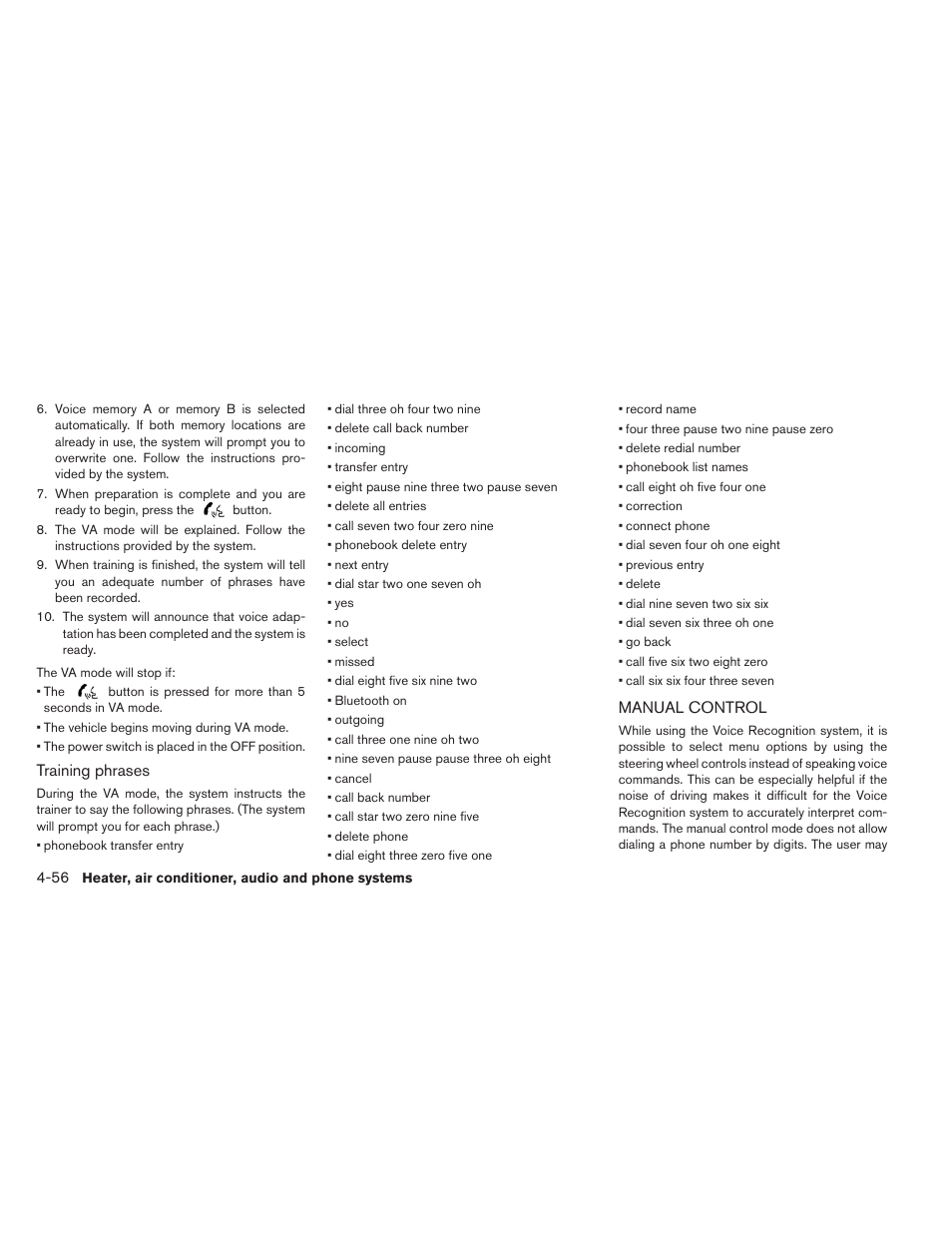Manual control -56 | NISSAN 2013 LEAF - Owner's Manual User Manual | Page 281 / 402