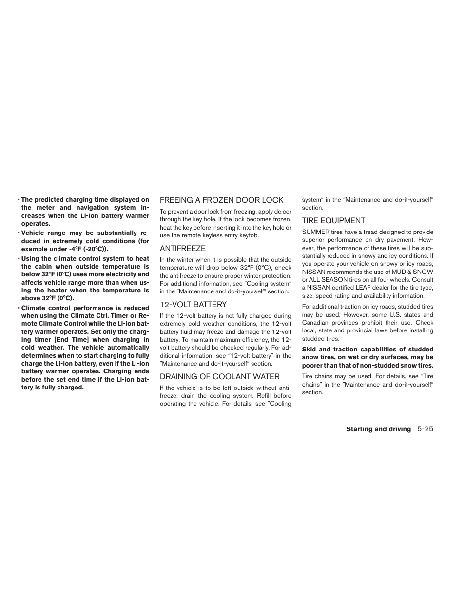 NISSAN 2013 LEAF - Owner's Manual User Manual | Page 308 / 402