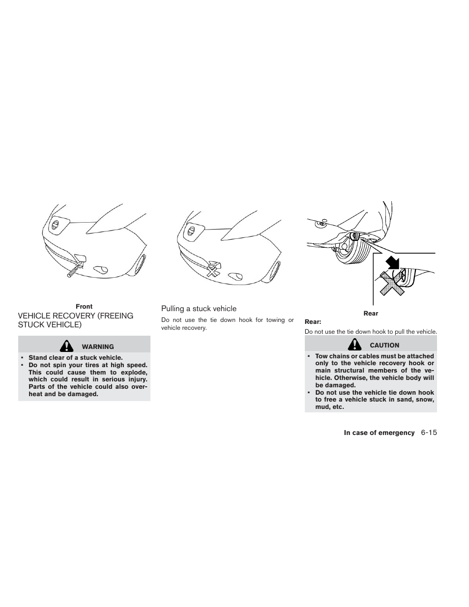 Vehicle recovery (freeing stuck vehicle) -15 | NISSAN 2013 LEAF - Owner's Manual User Manual | Page 324 / 402