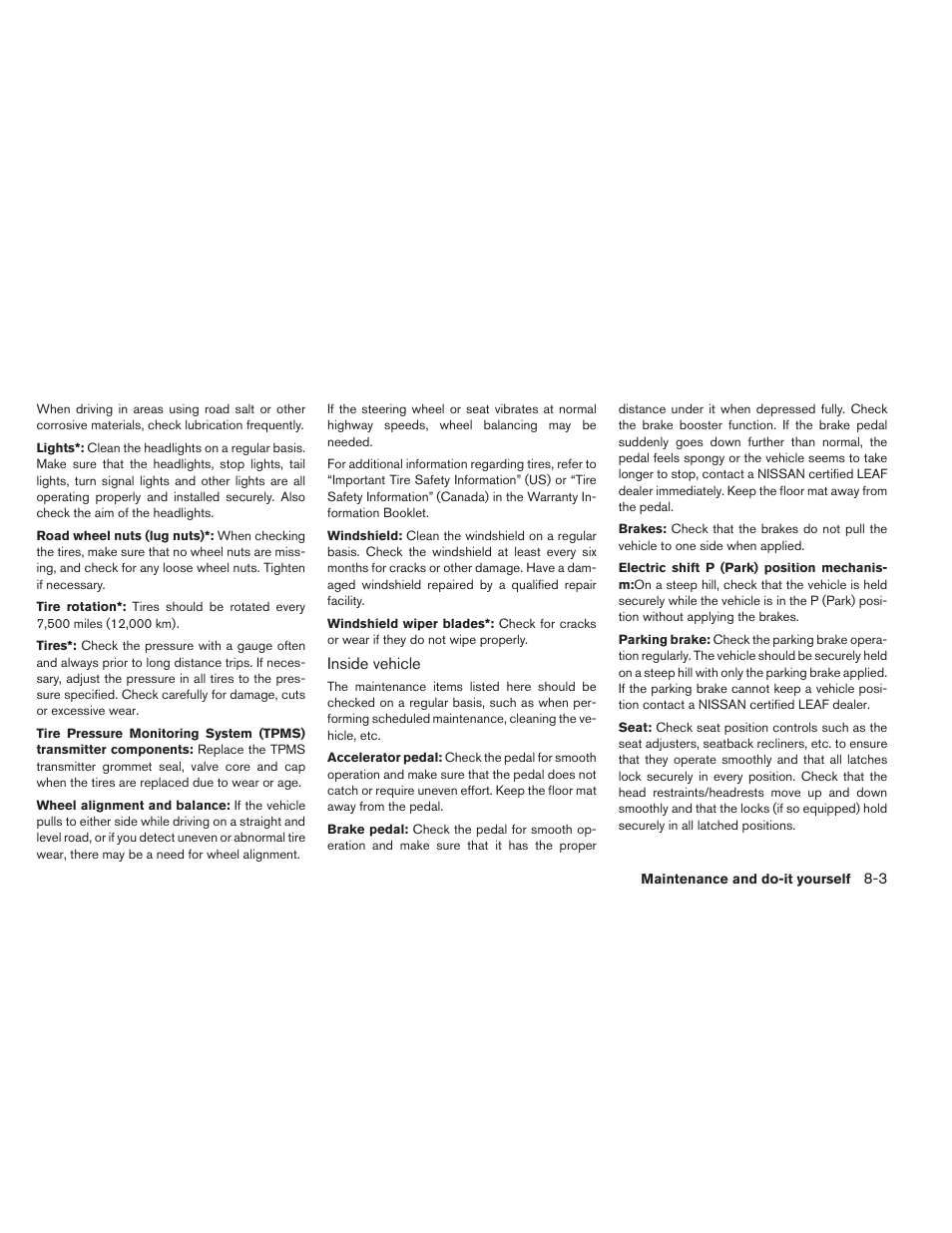 NISSAN 2013 LEAF - Owner's Manual User Manual | Page 336 / 402