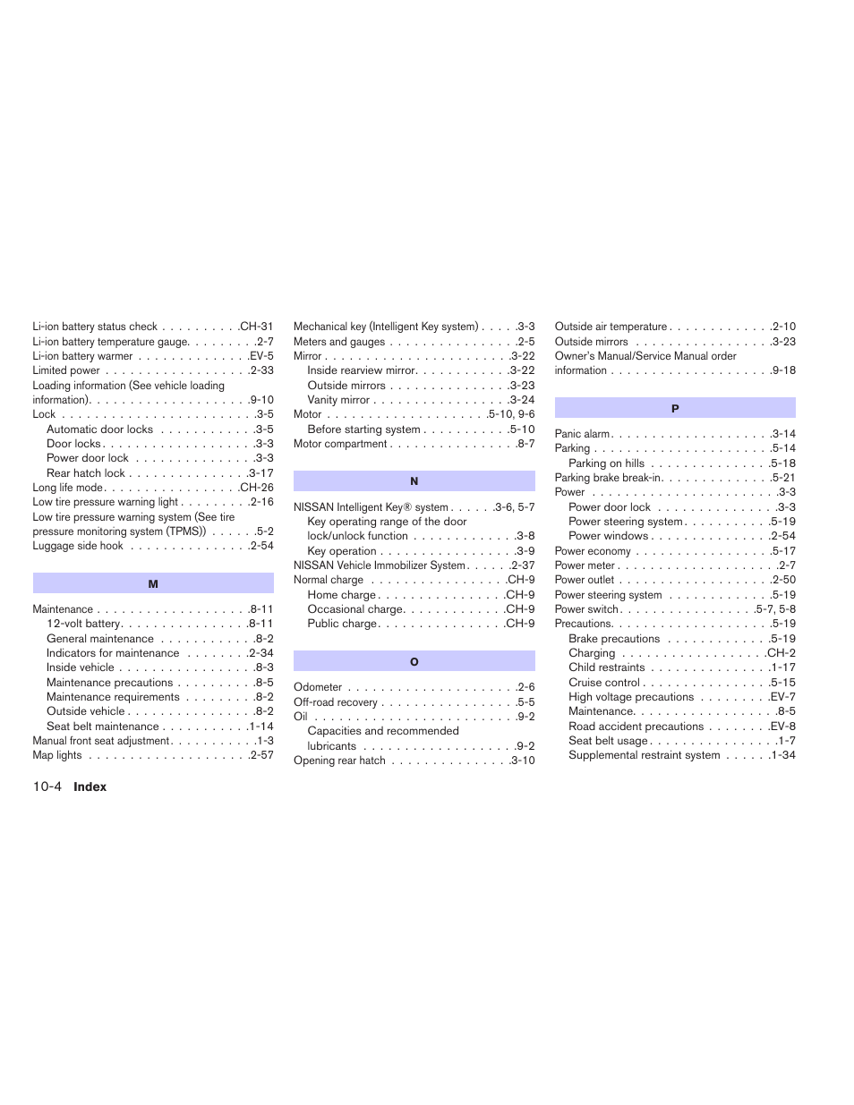 NISSAN 2013 LEAF - Owner's Manual User Manual | Page 389 / 402