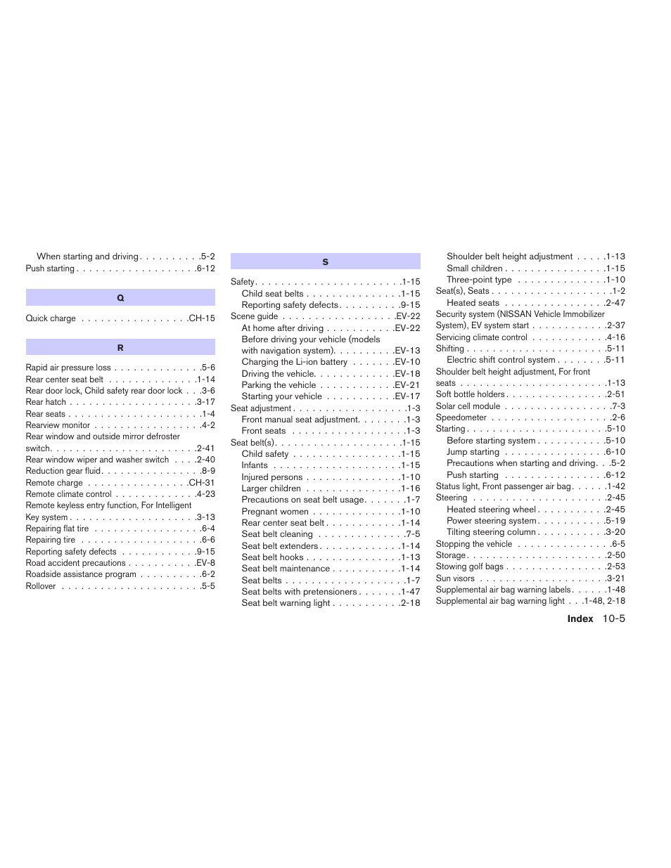 NISSAN 2013 LEAF - Owner's Manual User Manual | Page 390 / 402