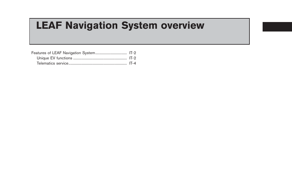 Leaf navigation system overview | NISSAN 2013 LEAF - Navigation System Owner's Manual User Manual | Page 15 / 275