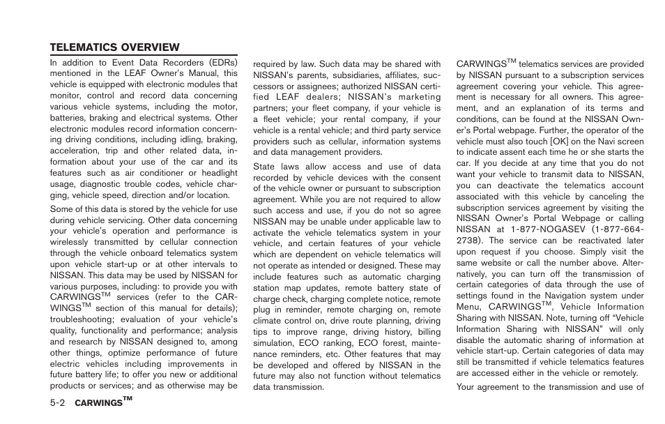 Telematics overview -2, Telematics overview | NISSAN 2013 LEAF - Navigation System Owner's Manual User Manual | Page 162 / 275