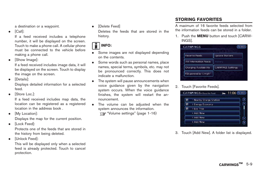 Storing favorites -9 | NISSAN 2013 LEAF - Navigation System Owner's Manual User Manual | Page 169 / 275
