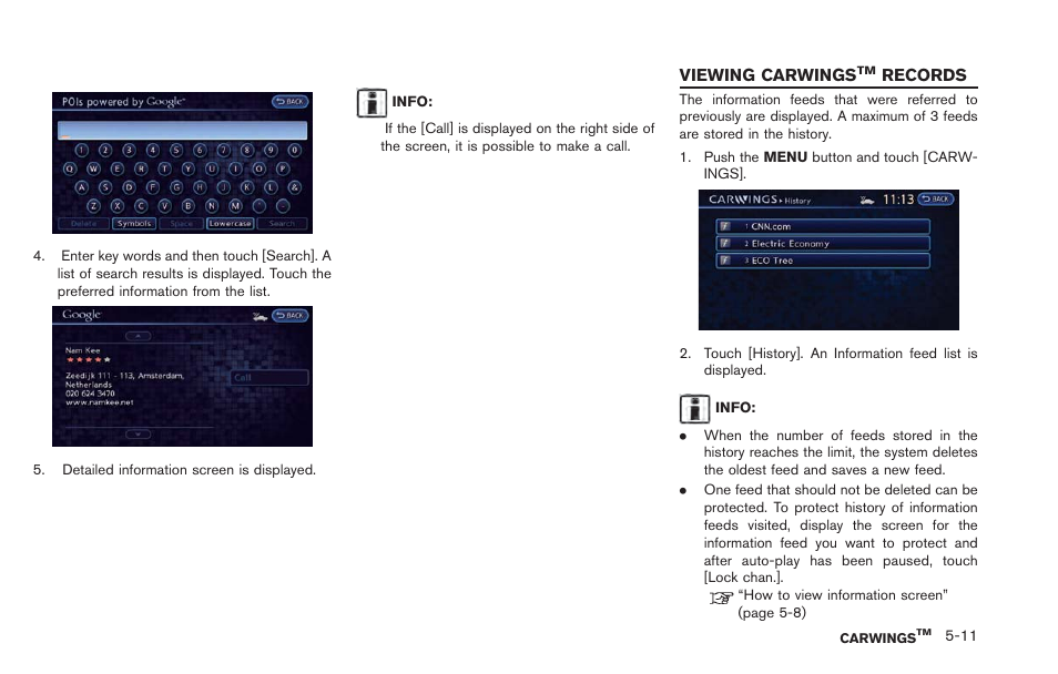 Viewing carwings, Records -11 | NISSAN 2013 LEAF - Navigation System Owner's Manual User Manual | Page 171 / 275