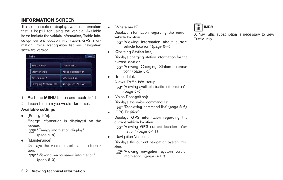 Information screen -2 | NISSAN 2013 LEAF - Navigation System Owner's Manual User Manual | Page 184 / 275
