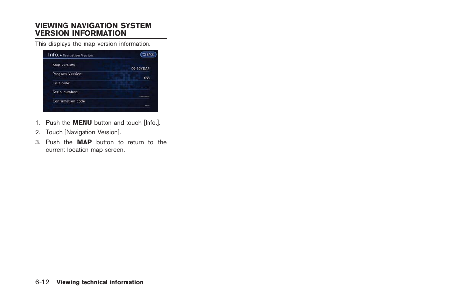 Viewing navigation system version information -12 | NISSAN 2013 LEAF - Navigation System Owner's Manual User Manual | Page 194 / 275