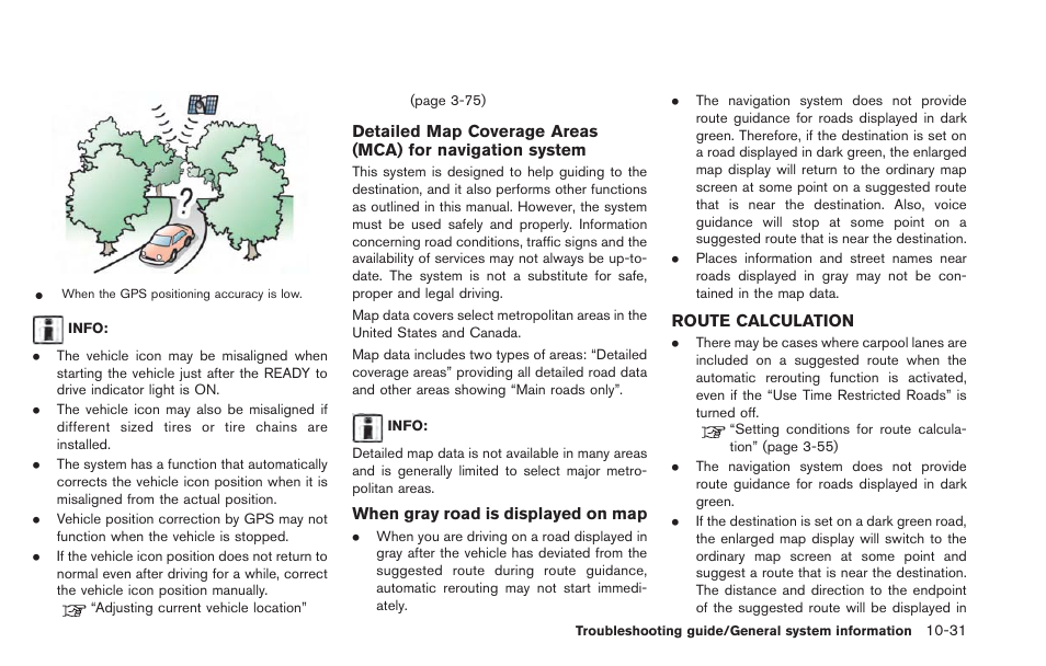 Route calculation -31 | NISSAN 2013 LEAF - Navigation System Owner's Manual User Manual | Page 257 / 275