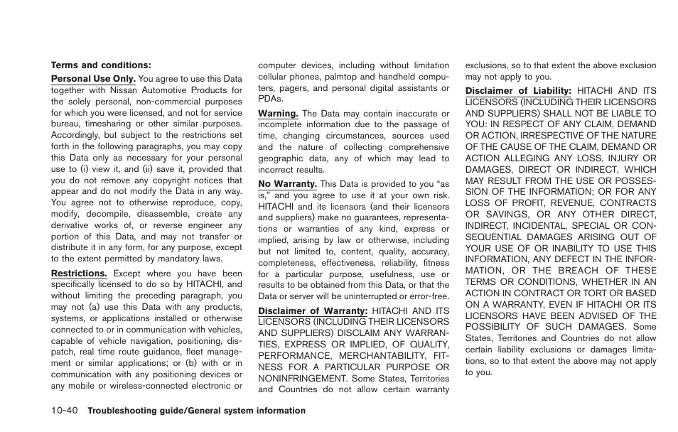 NISSAN 2013 LEAF - Navigation System Owner's Manual User Manual | Page 266 / 275