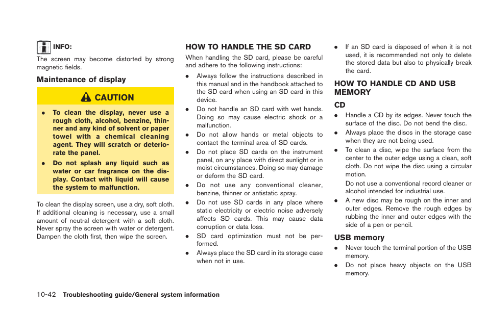 Caution | NISSAN 2013 LEAF - Navigation System Owner's Manual User Manual | Page 268 / 275