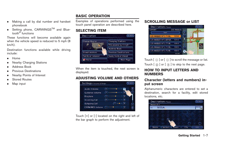 Basic operation -7 | NISSAN 2013 LEAF - Navigation System Owner's Manual User Manual | Page 27 / 275