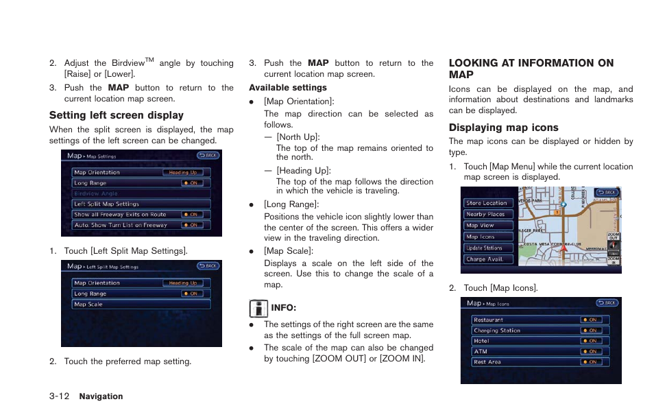 Looking at information on map -12 | NISSAN 2013 LEAF - Navigation System Owner's Manual User Manual | Page 68 / 275