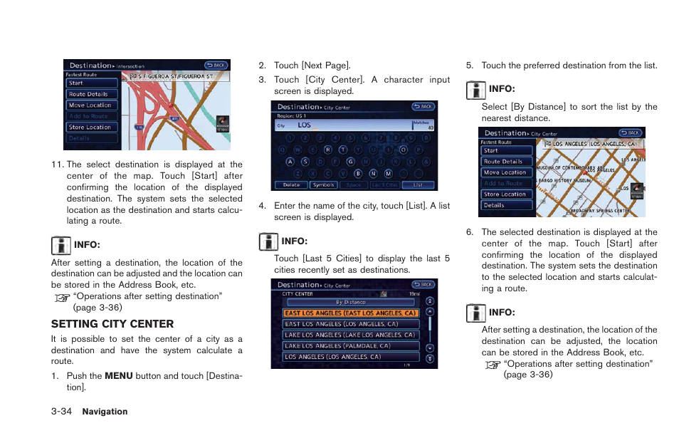 Setting city center -34 | NISSAN 2013 LEAF - Navigation System Owner's Manual User Manual | Page 90 / 275