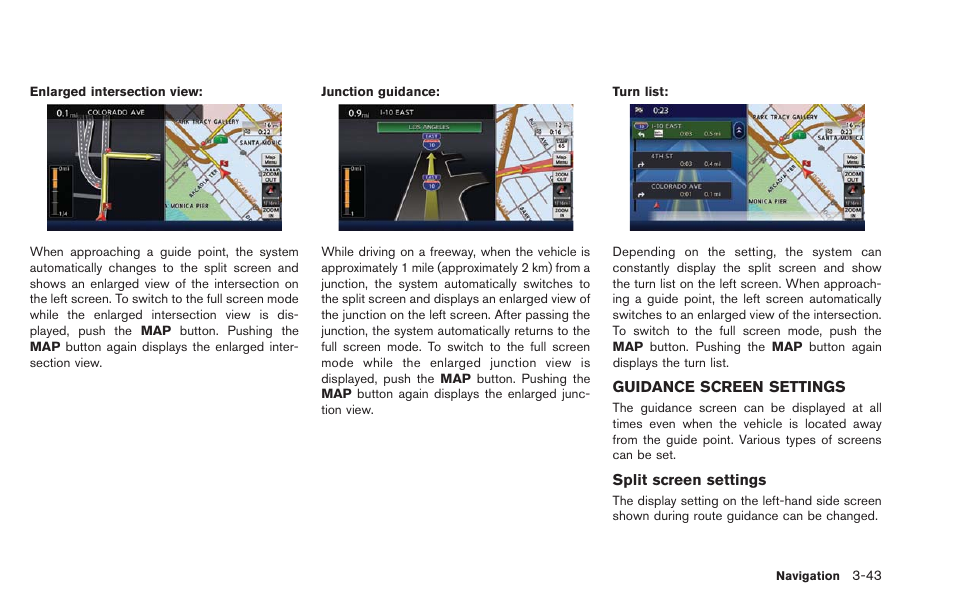 Guidance screen settings -43 | NISSAN 2013 LEAF - Navigation System Owner's Manual User Manual | Page 99 / 275
