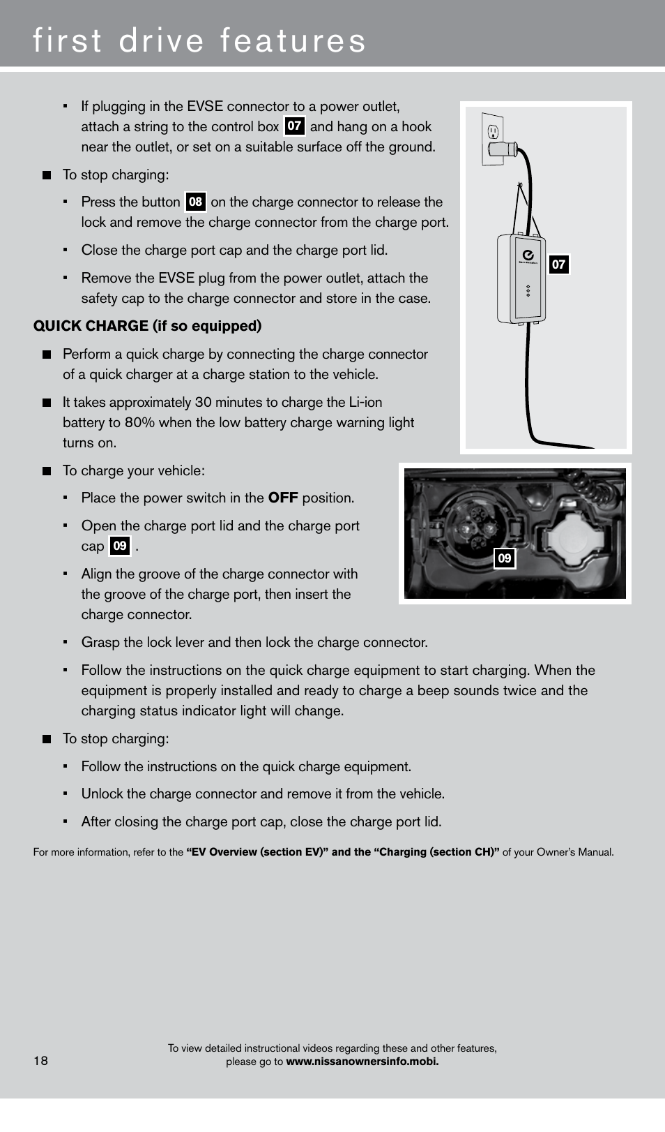 First drive features | NISSAN 2013 LEAF - Quick Reference Guide User Manual | Page 20 / 28