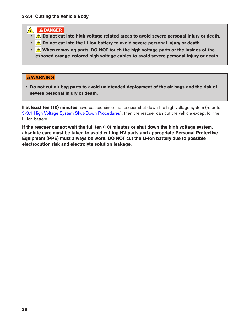 3.4 cutting the vehicle body, 3.4. cutting the vehicle body | NISSAN 2013 LEAF - First Responder's Guide User Manual | Page 26 / 39