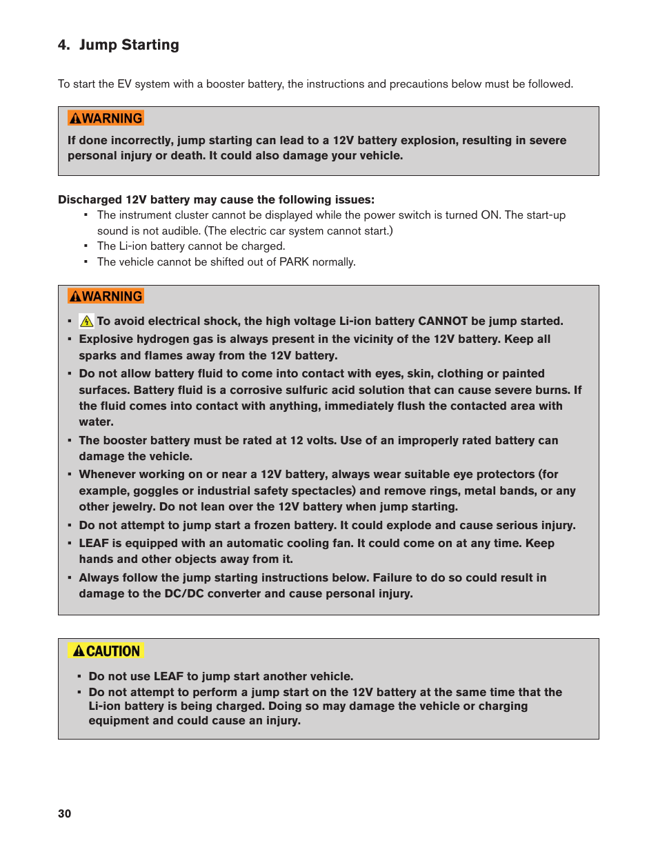 Jump starting | NISSAN 2013 LEAF - Dismantling Guide User Manual | Page 30 / 44