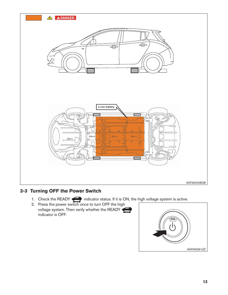 3 turning off the power switch | NISSAN 2013 LEAF - Roadside Assistance Guide User Manual | Page 13 / 37