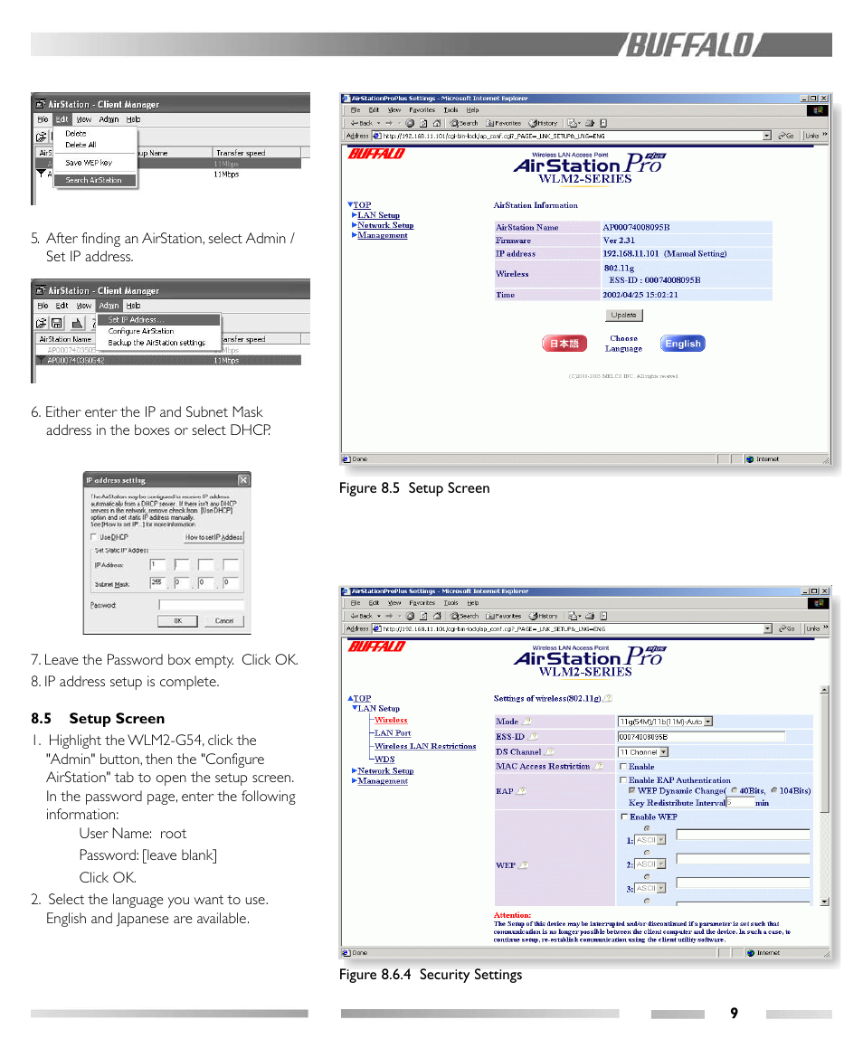 Buffalo Technology Buffalo AirStation Pro Intelligent WLM2-G54 User Manual | Page 14 / 36