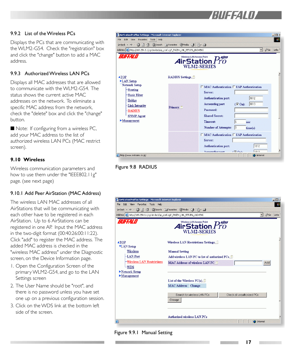 Buffalo Technology Buffalo AirStation Pro Intelligent WLM2-G54 User Manual | Page 22 / 36