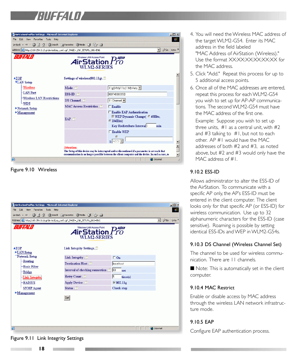 Buffalo Technology Buffalo AirStation Pro Intelligent WLM2-G54 User Manual | Page 23 / 36