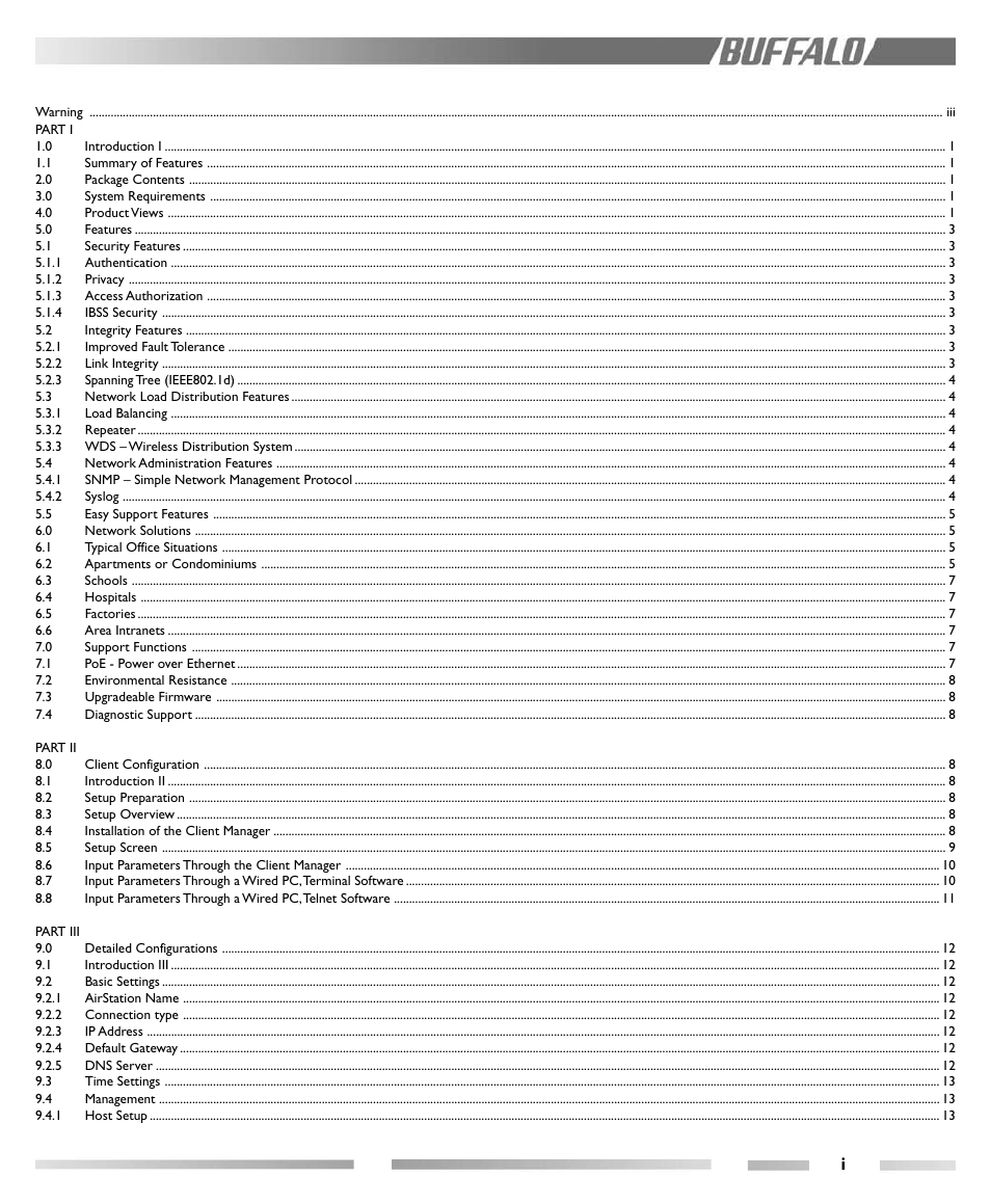 Buffalo Technology Buffalo AirStation Pro Intelligent WLM2-G54 User Manual | Page 3 / 36