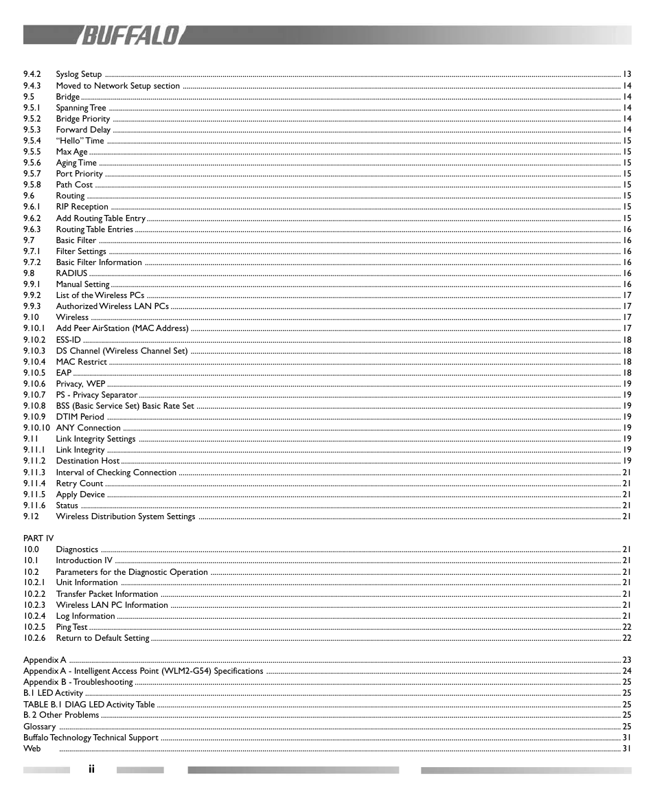 Buffalo Technology Buffalo AirStation Pro Intelligent WLM2-G54 User Manual | Page 4 / 36