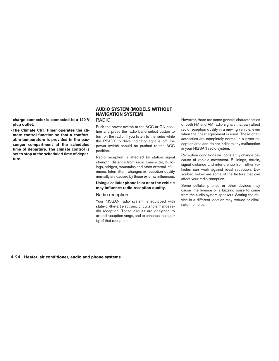 Radio -24 | NISSAN 2014 LEAF - Owner's Manual User Manual | Page 247 / 396