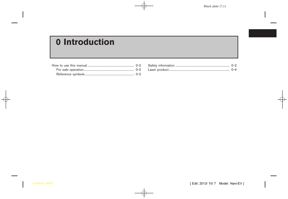 Introduction, 0 introduction | NISSAN 2014 LEAF - Navigation System Owner's Manual User Manual | Page 11 / 286