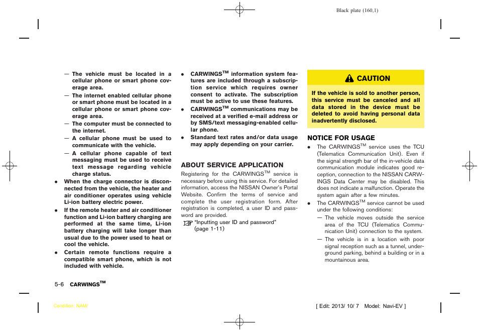 About service application -6 notice for usage -6 | NISSAN 2014 LEAF - Navigation System Owner's Manual User Manual | Page 164 / 286