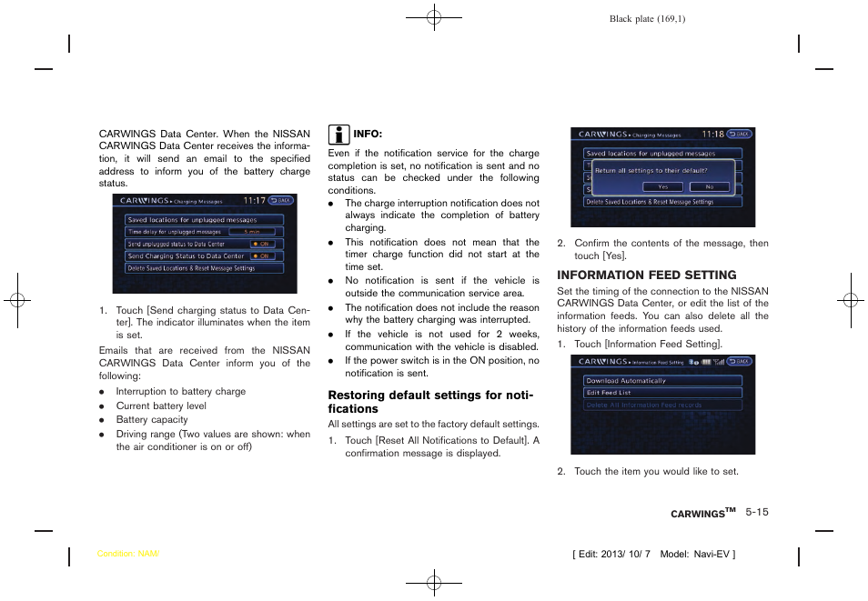 Information feed setting -15 | NISSAN 2014 LEAF - Navigation System Owner's Manual User Manual | Page 173 / 286
