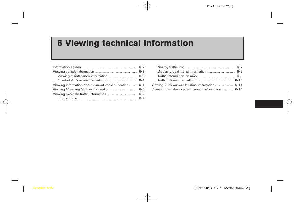 Viewing technical information, 6 viewing technical information | NISSAN 2014 LEAF - Navigation System Owner's Manual User Manual | Page 181 / 286