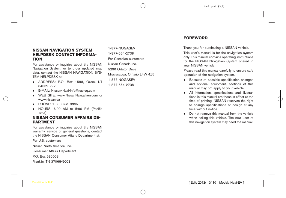 NISSAN 2014 LEAF - Navigation System Owner's Manual User Manual | Page 2 / 286