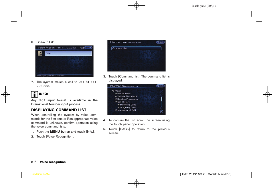 Displaying command list -6 | NISSAN 2014 LEAF - Navigation System Owner's Manual User Manual | Page 212 / 286